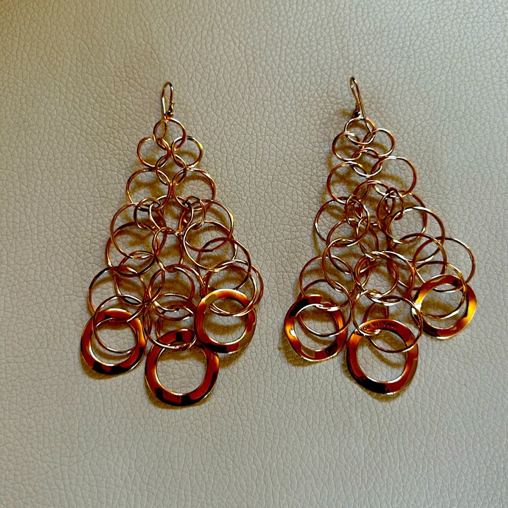 Ippolita earrings-long chain 18k rose gold. Comes with Ippolita bags